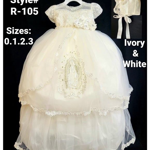 Ivory and White Lace Dress with Embroidered Detail